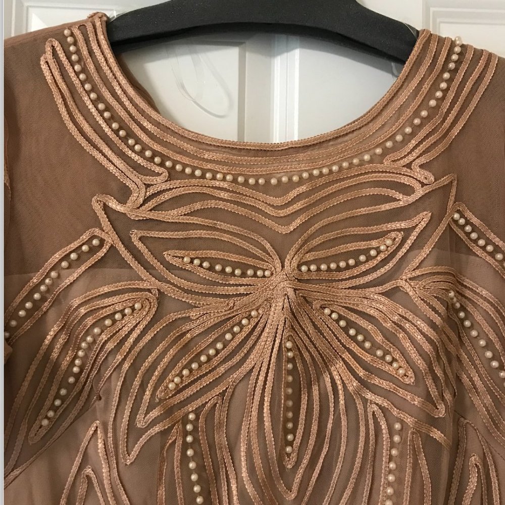 Js Collections Pearl Beaded Soutache Column Gown - image 8